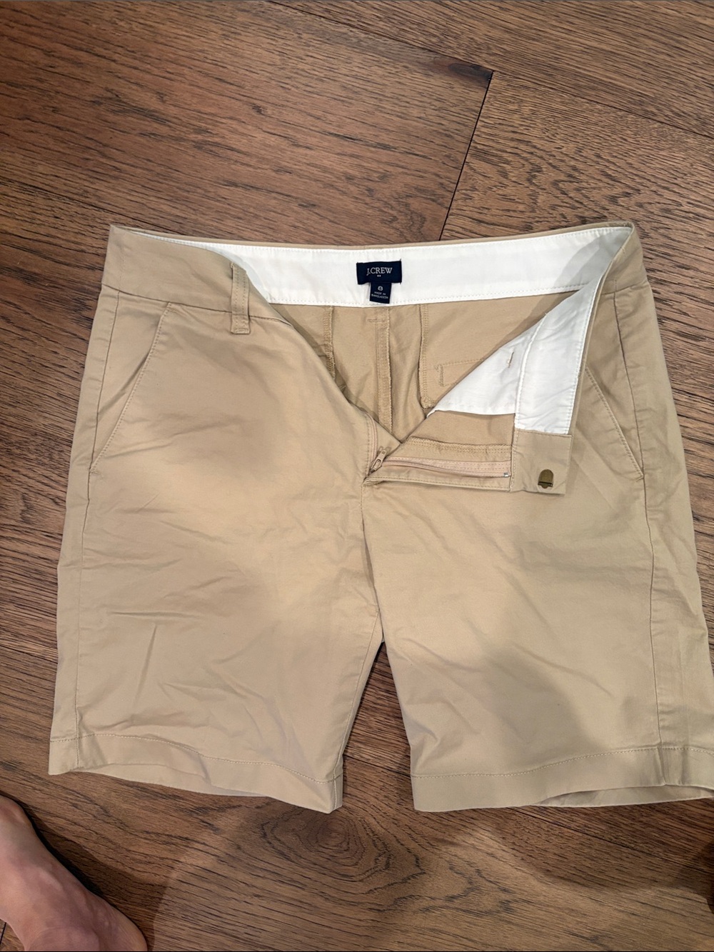 J. Crew Women's Tan Flat-Front Chino Shorts